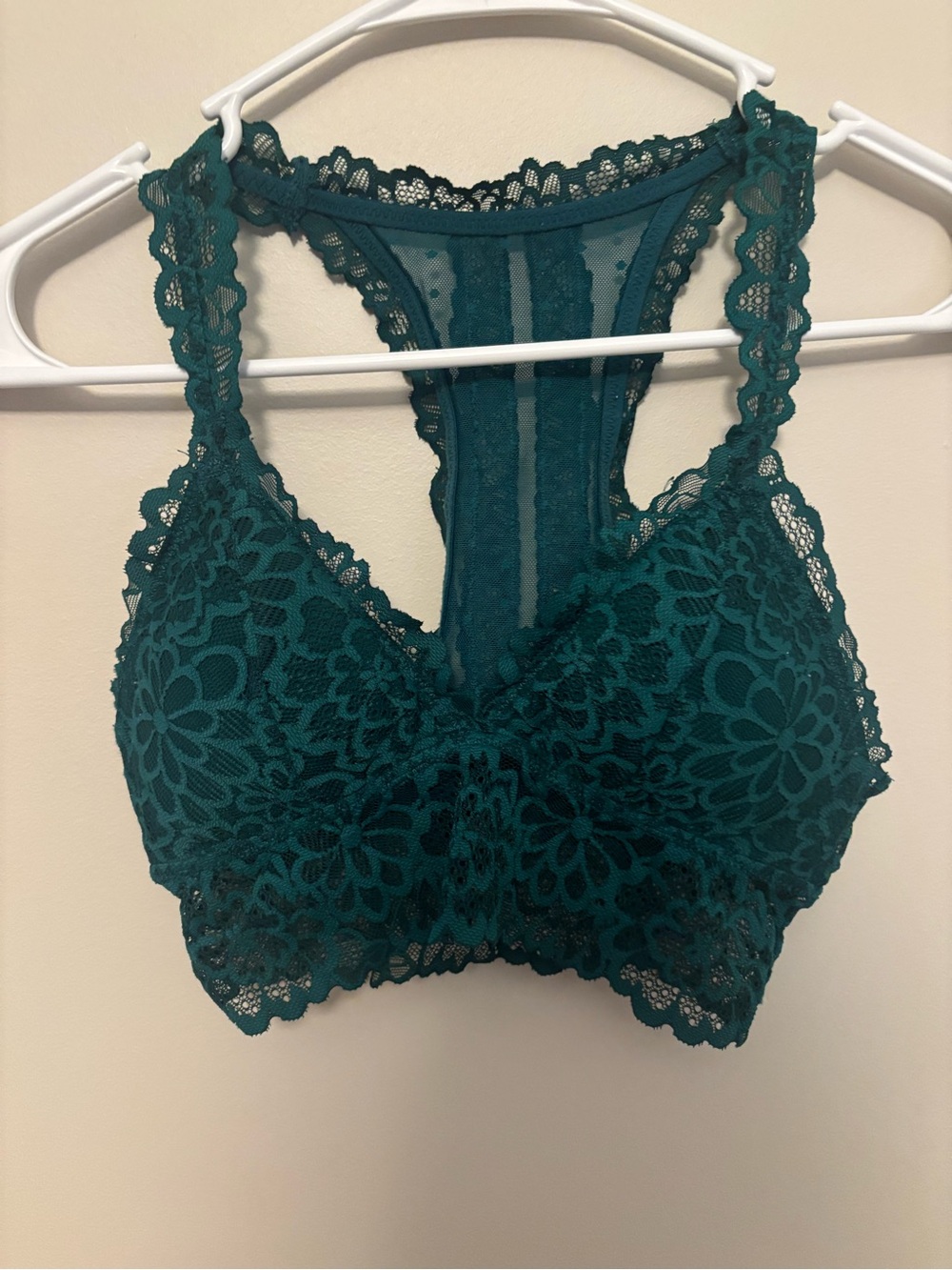 aerie Lace Racerback Bralette - Teal Green